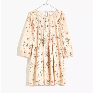 Madewell Pintuck Puff-Sleeve Mini Dress in Seaside Floral size L